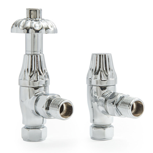 T-TRV-036-AG-C - 036 Traditional TRV Angled Chrome Thermostatic Radiator Valves