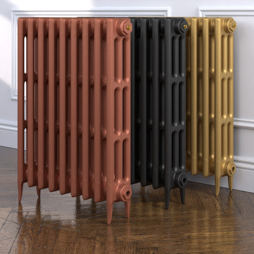 CI-SH-745-MET-COPPER-NAT-CAST-GOLD-ALT00 - Shelbourne 3 Column Victorian Cast Iron Radiator H745mm x W2306mm