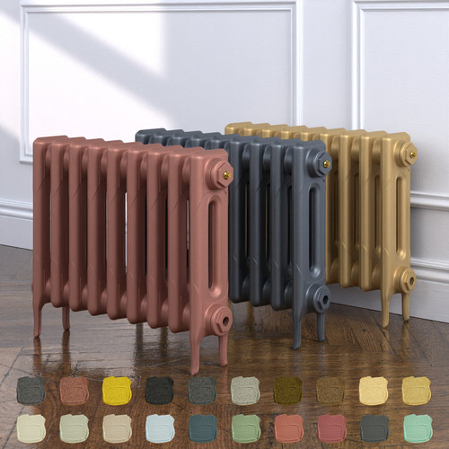 CI-RK460-09-TH - Rook 2 Column Victorian Cast Iron Radiator H460mm x W1853mm