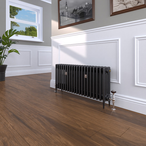 CI-RC460-20-MET-NAT-CAST-LS00 - Richmond 4 Column Victorian Cast Iron Radiator H460mm x W1312mm CI-RC460-20-MET-NAT-CAST-LS00 - Richmond 4 Column Victorian Cast Iron Radiator H460mm x W1312mm