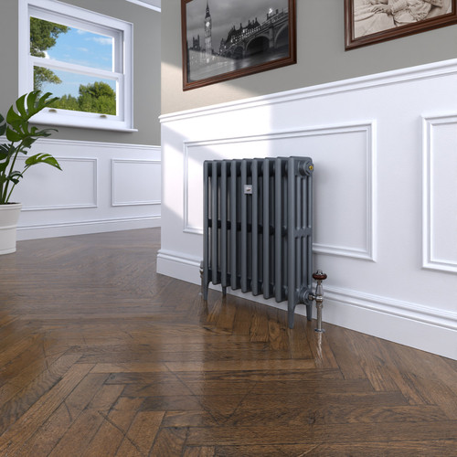 CI-RC660-10-MET-NAT-CAST-LS00 - Richmond 4 Column Victorian Cast Iron Radiator H660mm x W1023mm