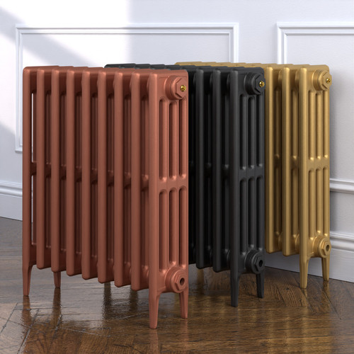 CI-RC-660-MET-COPPER-NAT-CAST-GOLD-ALT00 - Richmond 4 Column Victorian Cast Iron Radiator H660mm x W1703mm