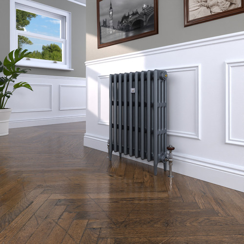 CI-RC760-10-MET-NAT-CAST-LS00 - Richmond 4 Column Victorian Cast Iron Radiator H760mm x W706mm
