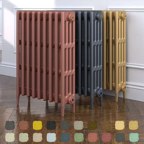 CI-RC760-09-TH - Richmond 4 Column Victorian Cast Iron Radiator H760mm x W2173mm