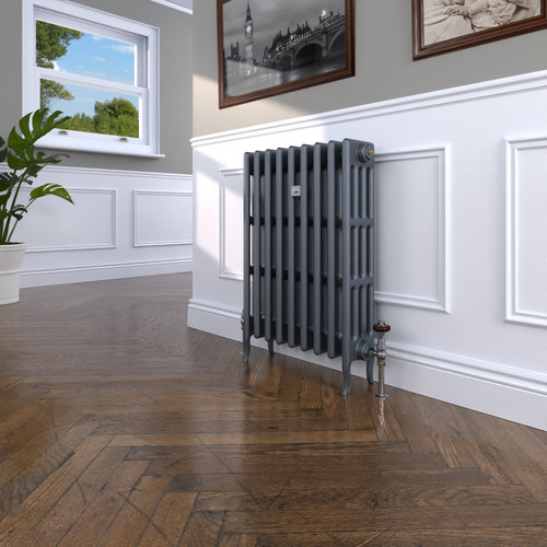 CI-RC813-10-MET-NAT-CAST-LS00 - Richmond 4 Column Victorian Cast Iron Radiator H813mm x W996mm