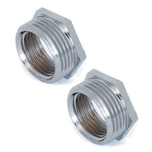 A-ADP-506-X2-C - 3/4 inch to 1/2 inch Radiator Valve Adaptors - Chrome (Pair)
