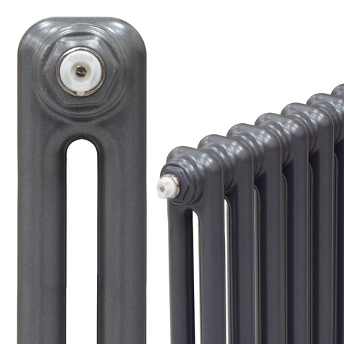 Trade Essentials Metallic Anthracite 2 Column Vertical Radiator H1800 x W392