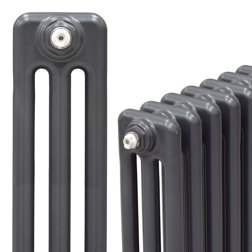 Trade Essentials Metallic Anthracite 3 Column Vertical Radiator H1800 x W300