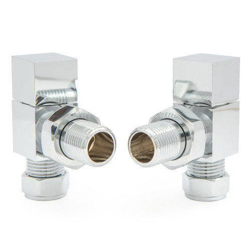 M-MAN-011-AG-C - Beyer Modern Manual Angled Chrome Radiator Valves