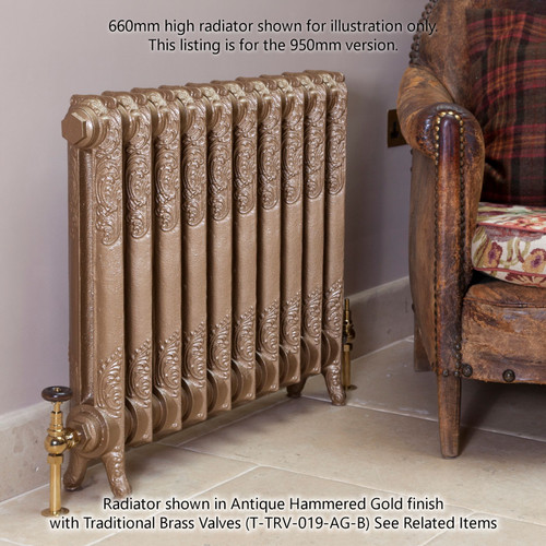 CA-R1950-LS00 - Carron Rococo 1 Column Cast Iron Radiator H950mm x W1684mm