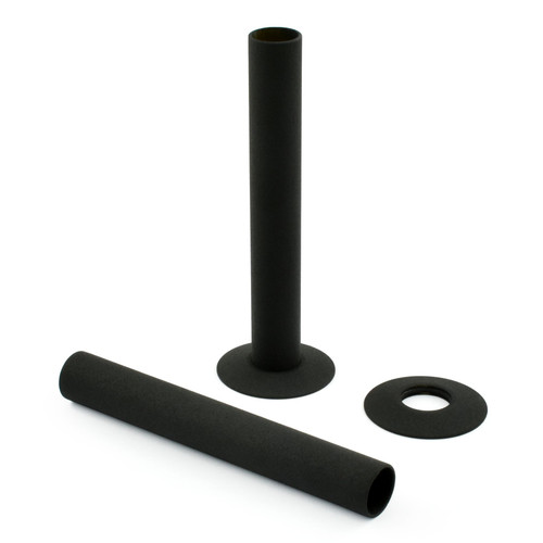 A-PIP-500-130-TB - Radiator Pipe Covers 130mm Long - Textured Black (Pair)