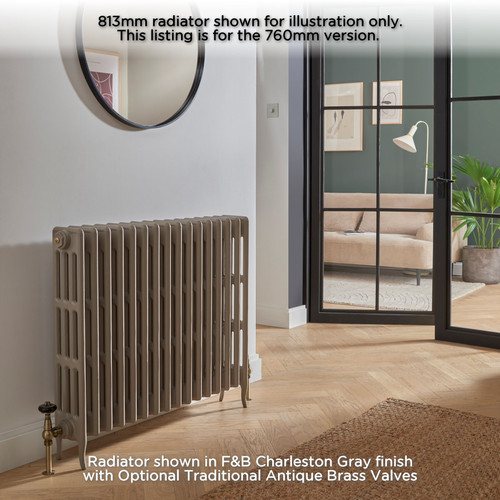 PA-VIC4-760-LS00 - Paladin Victoriana 4 Column Cast Iron Radiator H760mm x W340mm