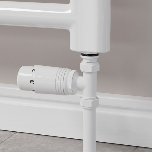 M-TRV-051-ST-W-CU00 - Duran Modern TRV Straight White Thermostatic Radiator Valves