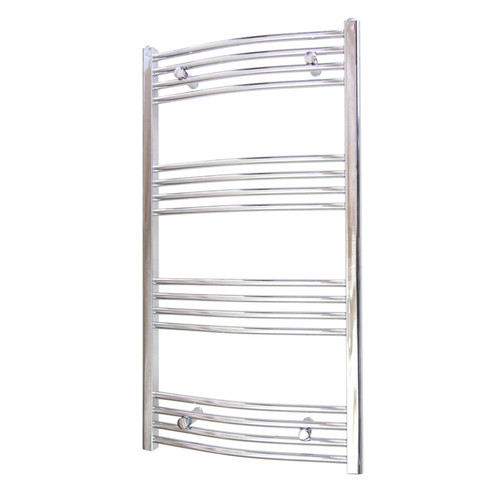 APEX600X1100CC - Apex ladder heated towel rail curved chrome H1100xW600