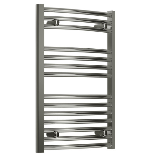 PR500X800CC - Premier chrome curved heated towel rail W500mm X H800mm