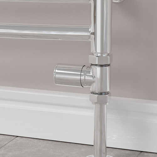 M-MAN-007-ST-C-PIP-CU00 - Marvine Modern Manual Straight Chrome Radiator Valves With Sleeves