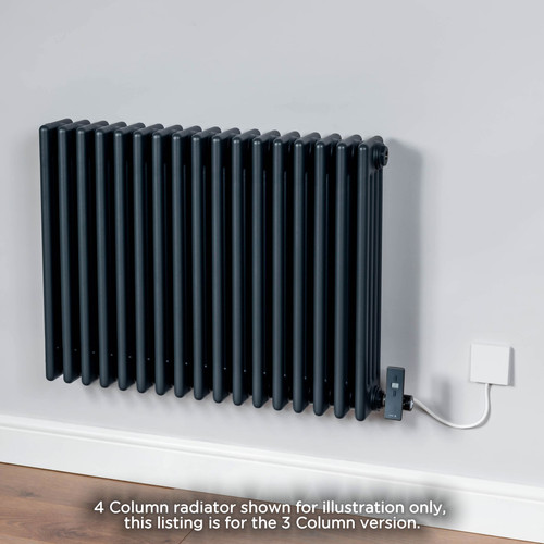 DQ-MD3E-600-A-LS00 - DQ Modus Electric 3 Column Horizontal Radiator H600mm x W1060mm Anthracite