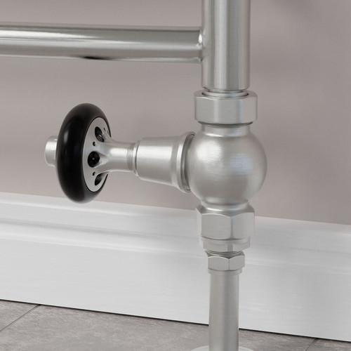 T-TRV-044-ST-SN-PIP-CU00 - Alfriston Traditional TRV Straight Brushed Satin Nickel Thermostatic Radiator Valves With Sleeves
