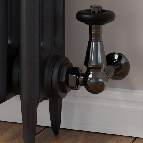 T-TRV-069-CR-BL-CU00 - Jarrow Traditional TRV Corner Black Nickel Thermostatic Radiator Valves With Sleeves T-TRV-069-CR-BL-CU00 - Jarrow Traditional TRV Corner Black Nickel Thermostatic Radiator Valves With Sleeves