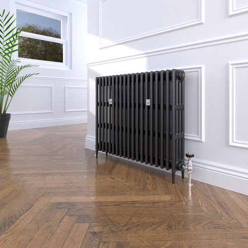 CI-GV4760-19-MET-NAT-CAST-LS00 - Gasta Victorian 4 Column Cast Iron Radiator H760mm x W1195mm