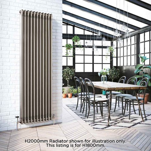 NF3-R-1800-V - Next Day Infinity Raw 3 Column Radiator 6 Sections H1800mm X W300mm