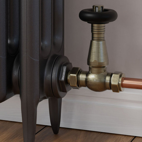 T-TRV-077-ST-AB-CU00 - Jarrow Traditional TRV Straight Antique Brass Thermostatic Radiator Valves
