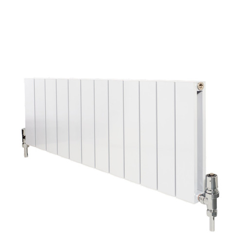 AP-MAGFR3-WH - Apollo Magenta Flat Aluminium Designer White Double Horizontal Radiator H300mm X W955mm