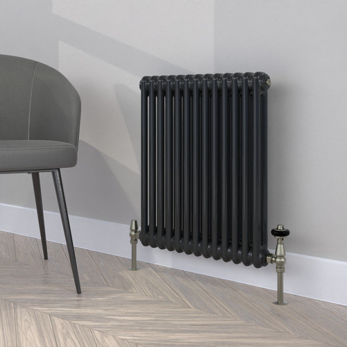 CT2-C-600-BLACK-GREY-LS00 - Classic Black 2 Column Radiator H600mm x W806mm
