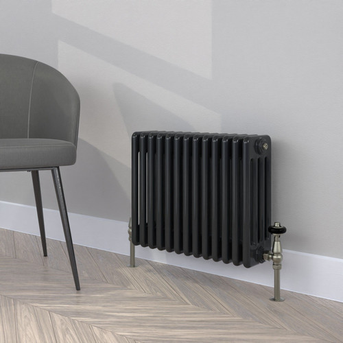 CT4-C-400-BLACK-GREY-LS00 - Classic Black 4 Column Radiator H400mm x W990mm