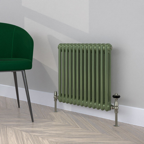 CT2-C-500-RESEDA-GREEN-LS00 - Classic Green 2 Column Radiator H500mm x W1404mm