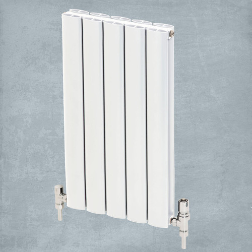 AP-MAGC6HWH-LS00 - Apollo Magenta Curve Aluminium Designer White Double Horizontal Radiator H600mm X W635mm