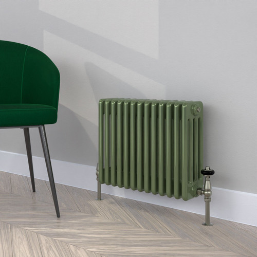 CT4-C-400-RESEDA-GREEN-LS00 - Classic Green 4 Column Radiator H400mm x W1220mm