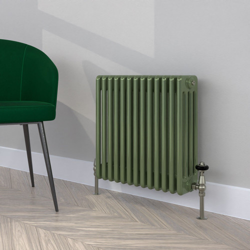 CT4-C-500-RESEDA-GREEN-LS00 - Classic Green 4 Column Radiator H500mm x W1404mm