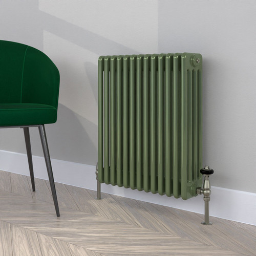 CT4-C-600-RESEDA-GREEN-LS00 - Classic Green 4 Column Radiator H600mm x W1220mm