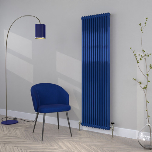 CT2-C-1800-ULTRAMARINE-BLUE-LS00 - Classic Navy 2 Column Vertical Radiator H1800mm x W530mm