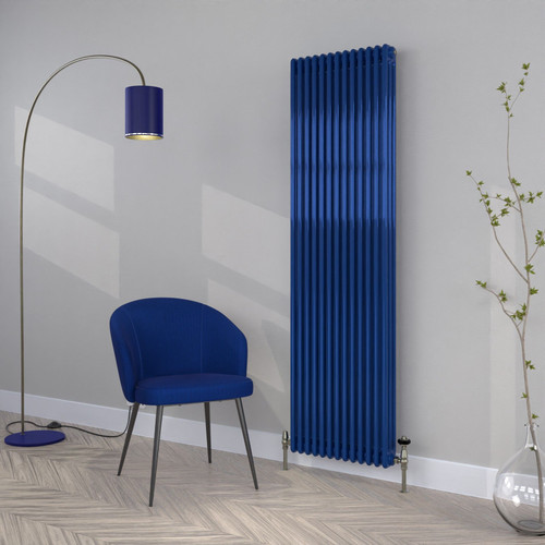 CT3-C-1800-ULTRAMARINE-BLUE-LS00 - Classic Navy 3 Column Vertical Radiator H1800mm x W530mm