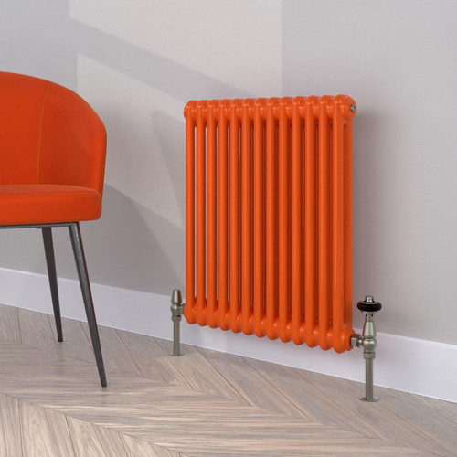 CT2-C-600-PURE-ORANGE-LS00 - Classic Orange 2 Column Radiator H600mm x W622mm