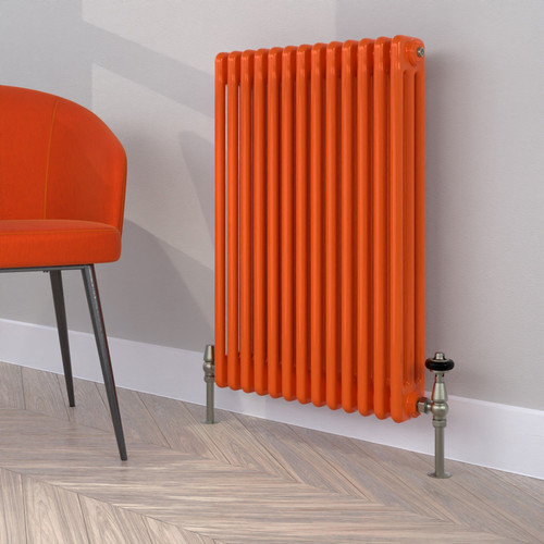 CT3-C-750-PURE-ORANGE-LS00 - Classic Orange 3 Column Radiator H750mm x W990mm
