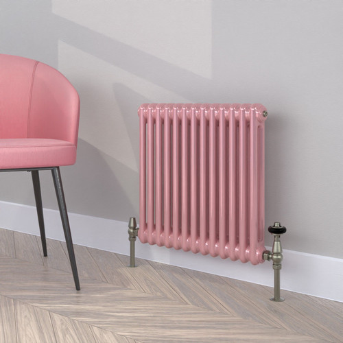 CT2-C-500-LIGHT-PINK-LS00 - Classic Pink 2 Column Radiator H500mm x W1404mm