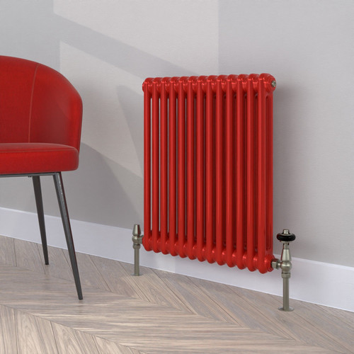CT2-C-600-TRAFFIC-RED-LS00 - Classic Red 2 Column Radiator H600mm x W806mm
