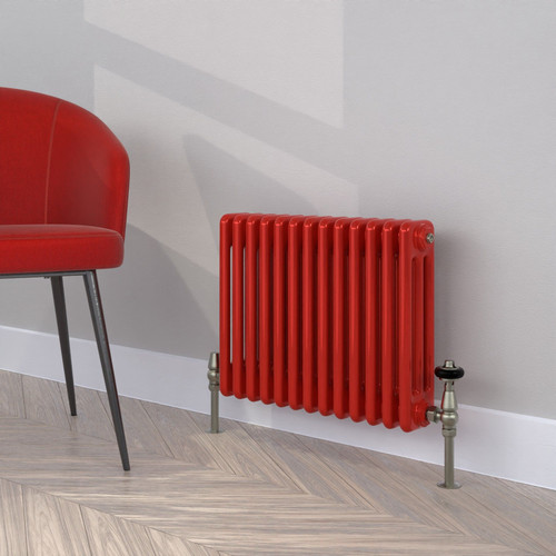 CT3-C-400-TRAFFIC-RED-LS00 - Classic Red 3 Column Radiator H400mm x W1404mm