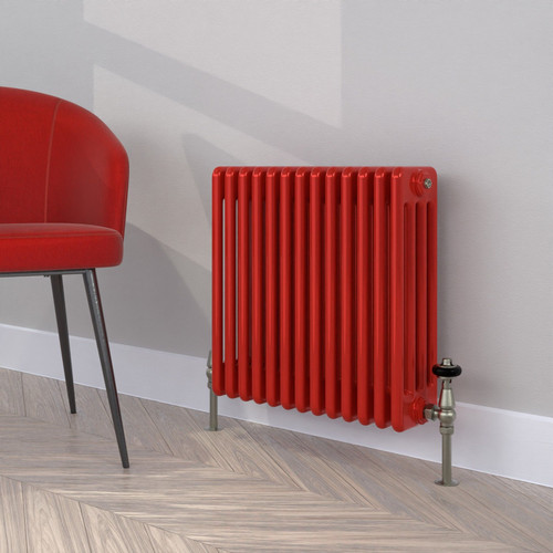 CT4-C-500-TRAFFIC-RED-LS00 - Classic Red 4 Column Radiator H500mm x W806mm