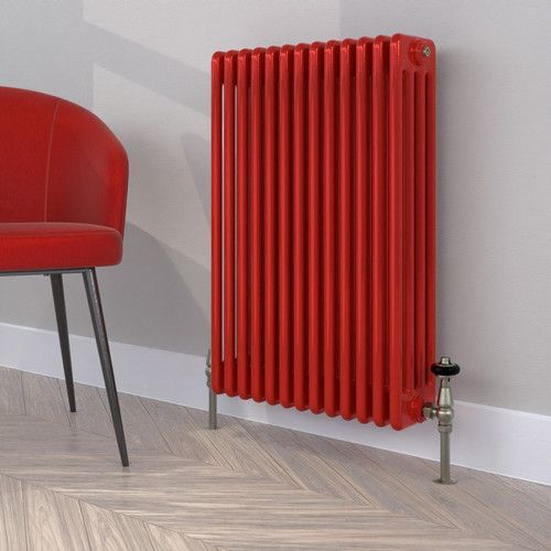 CT4-C-750-TRAFFIC-RED-LS00 - Classic Red 4 Column Radiator H750mm x W806mm