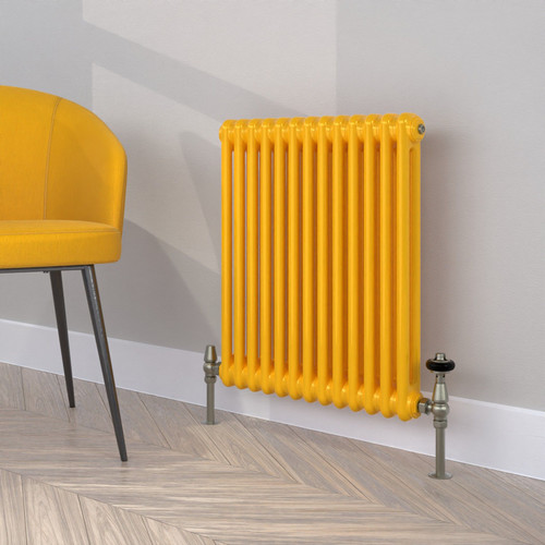CT2-C-600-TRAFFIC-YELLOW-LS00 - Classic Yellow 2 Column Radiator H600mm x W1404mm