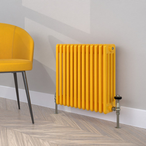 CT4-C-500-TRAFFIC-YELLOW-LS00 - Classic Yellow 4 Column Radiator H500mm x W1634mm