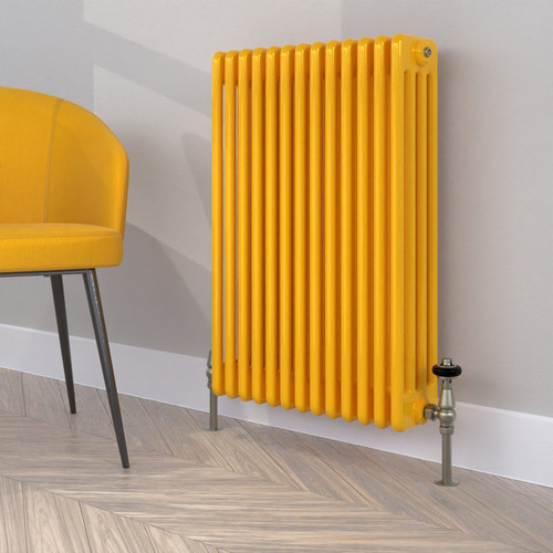 CT4-C-750-TRAFFIC-YELLOW-LS00 - Classic Yellow 4 Column Radiator H750mm x W806mm