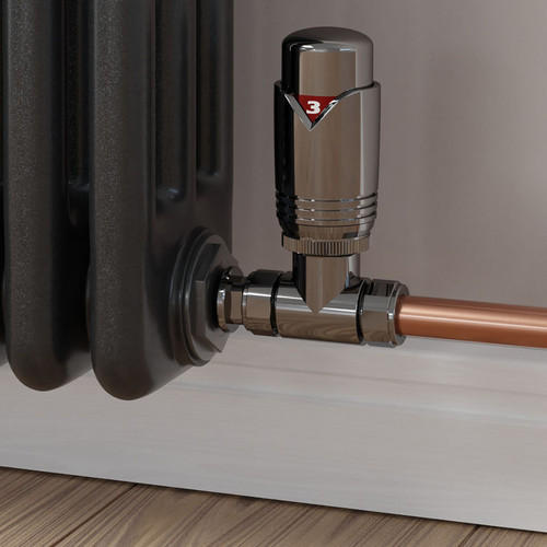 M-TRV-002-ST-BL-CU00 - Ramone Modern TRV Black Nickel Towel Radiator Valves