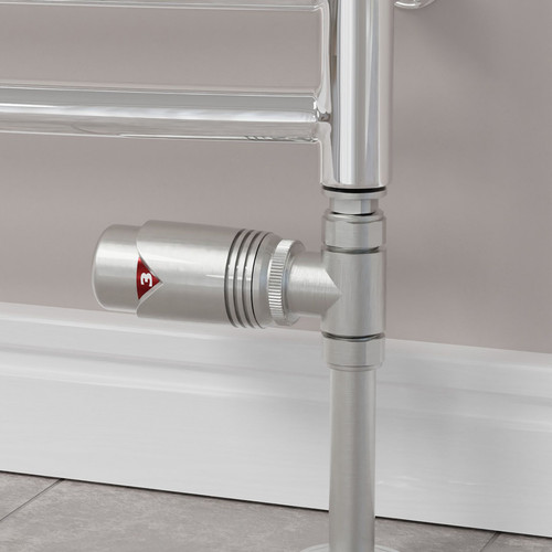 M-TRV-002-ST-SN-CU01 - Ramone Modern TRV Satin Nickel Towel Radiator Valves with Sleeves