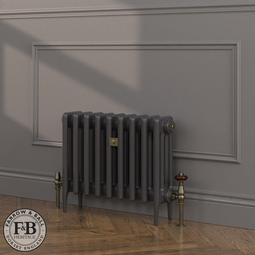CI-RC460-BLK-FB-LS04 - Richmond Black 4 Column Victorian Cast Iron Radiator H460mm x W277mm