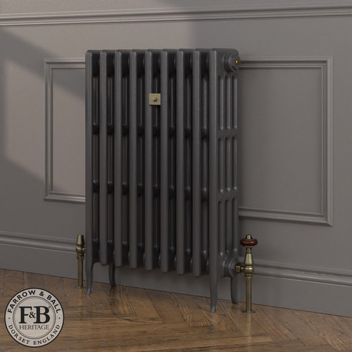 CI-RC813-BLK-FB-LS04 - Richmond Black 4 Column Victorian Cast Iron Radiator H813mm x W2438mm